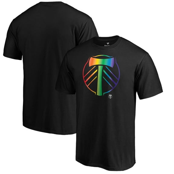 Men's Black Portland Timbers Logo Pride T-Shirt