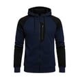 thumbnail image 4 of LEKWK Men's Sweatshirts and Hoodies Athletic Fit Color Block Zip up Hoodie Breathable Full Zip Workout Hoodie Soft Chest Pocket Running Gym Sport, 4 of 6