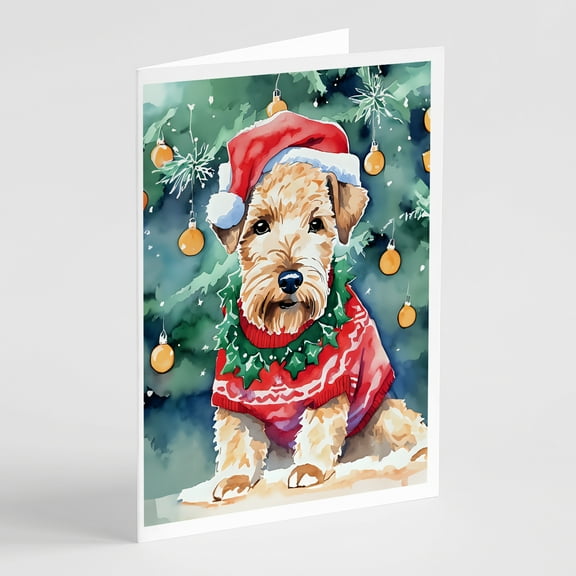 Lakeland Terrier Christmas Greeting Cards Pack of 8 7 in x 5 in