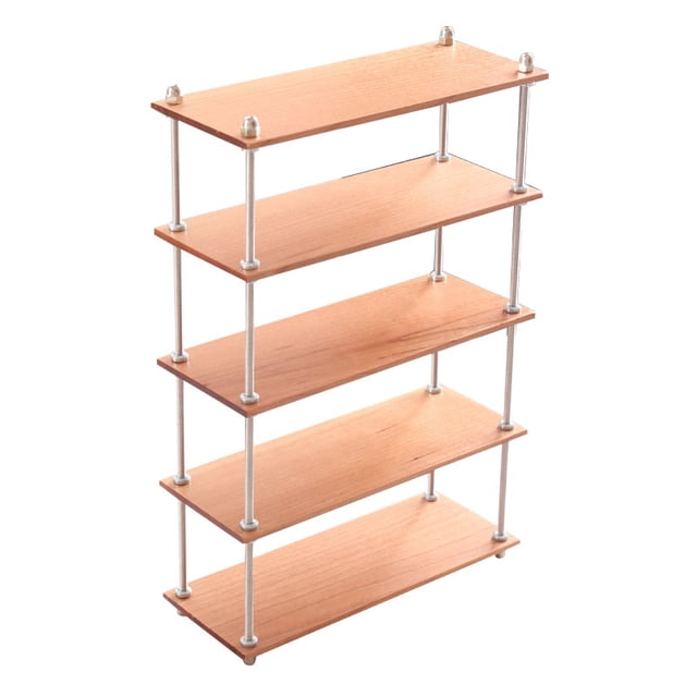 Estante de almacenamiento de alimentos y juegos en miniatura, estantería de almacenamiento, minimodelo de madera de cerezo, 1:6 puntos, muebles para casa de muñecas bjd, bricolaje