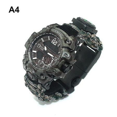 7 In 1 Outdoor Survival Watch Tactical Paracord Bracelet Watch With ...