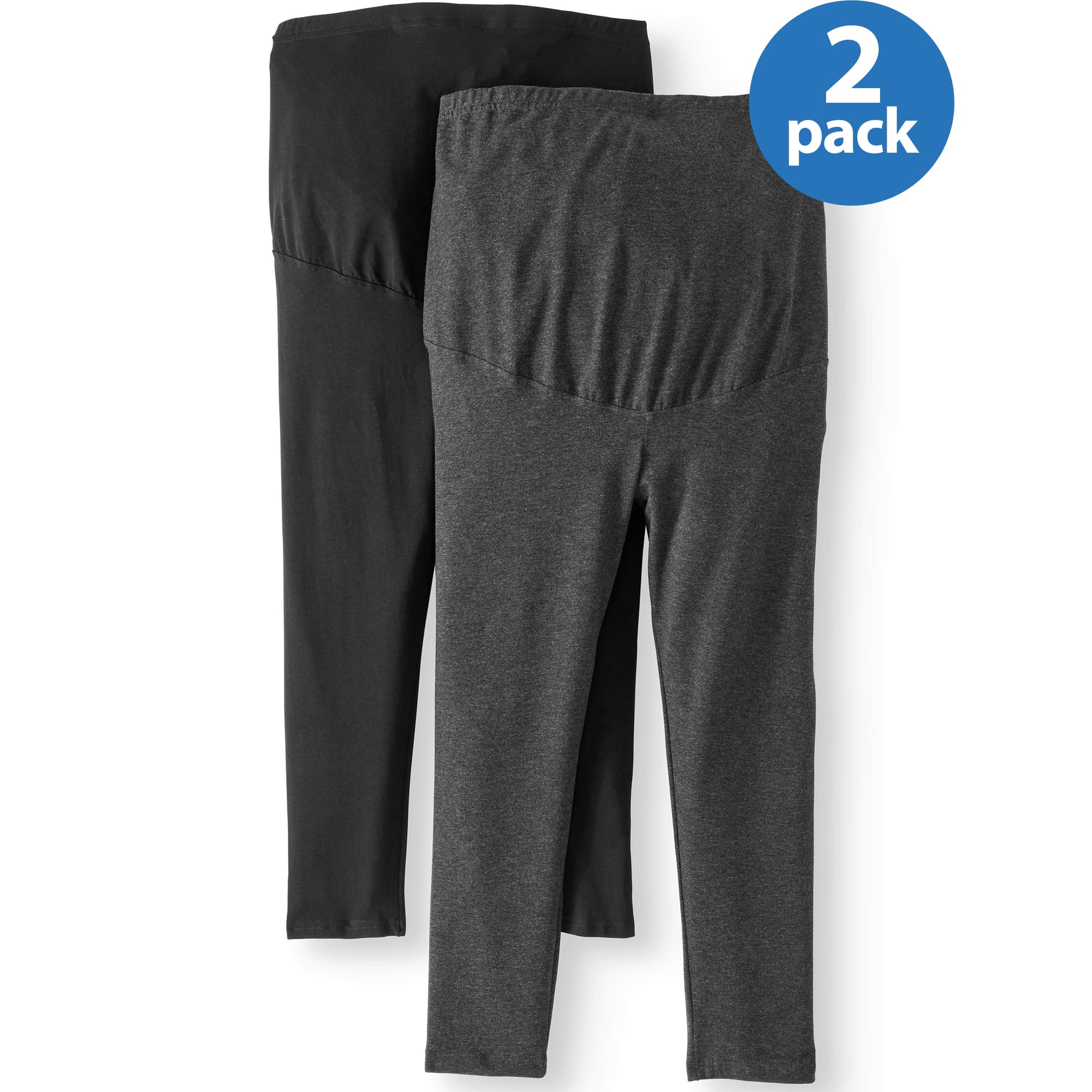 Maternity Oh! Mamma Legging Capris with Full Panel, 2-Pack