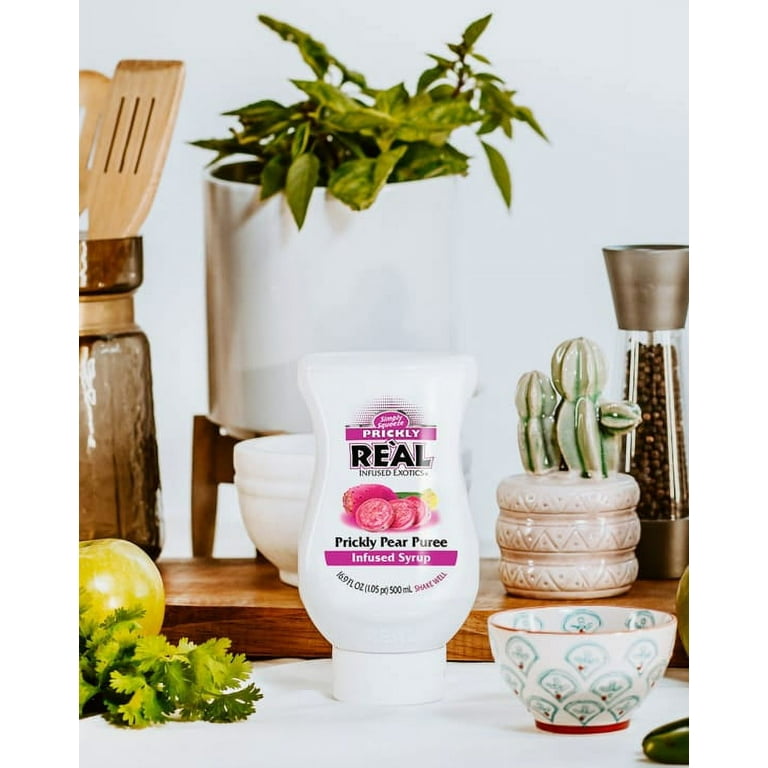 Real Prickly Pear Puree Infused Syrup, 16.9 fl oz, Exotic and
