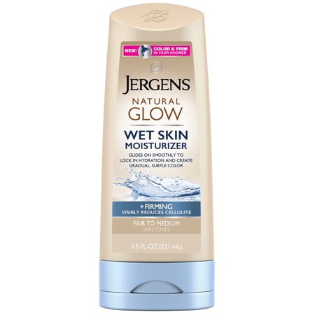 Jergens Natural Glow Wet Skin Moisturizer + Firming 7.5oz (Fair/Medium) (Best Natural Body Moisturiser)