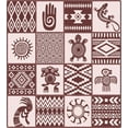 thumbnail image 3 of Ambesonne Kokopelli Duvet Cover Sets, Patchwork Style Prehistoric, 2-King, Rose Pale Maroon, 3 of 3