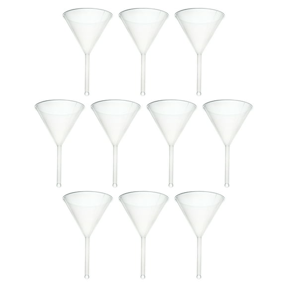 10PK Filter Funnels, 3.6" - Polyethylene Plastic - Resistant to Acids & Alkalis - Great for Laboratory, Classroom or Home Use - Eisco Labs