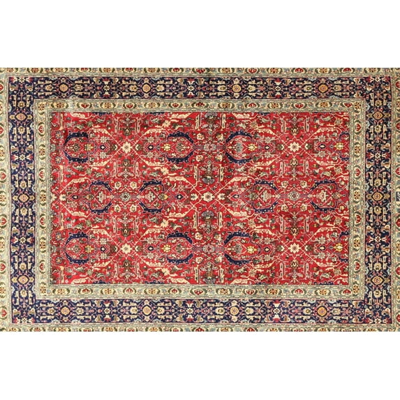 Ahgly Company Indoor Rectangle Traditional Fire Brick Red Persian Area Rugs, 7' x 10'