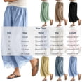 thumbnail image 3 of Womens Cropped Lace Hem Pants, Casual Drawstring High Waisted Wide Leg Trousers with Pockets for Summer Beach Wear, 3 of 7