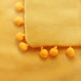 thumbnail image 4 of PiccoCasa Velvet Pillow Cover with Pompoms for Sofa Bed 1PCS Golden Yellow 20x20Inch, 4 of 8