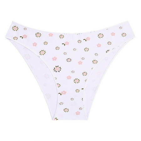 snilers Cotton Underwear for Women Mid Waist Briefs Cute Flower Printing Panties Lightweight Comfy Panty Big Sale