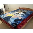 thumbnail image 2 of Wolf and Full Moon, Mink Style Queen Size Soft & Warm Blanket, 2 of 2