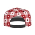 thumbnail image 5 of Flat Bill Trucker Hats for Women Men - Red plaid daisy Adjustable Flat Baseball Cap Snapback Hats Dad Hats for Men, 5 of 7