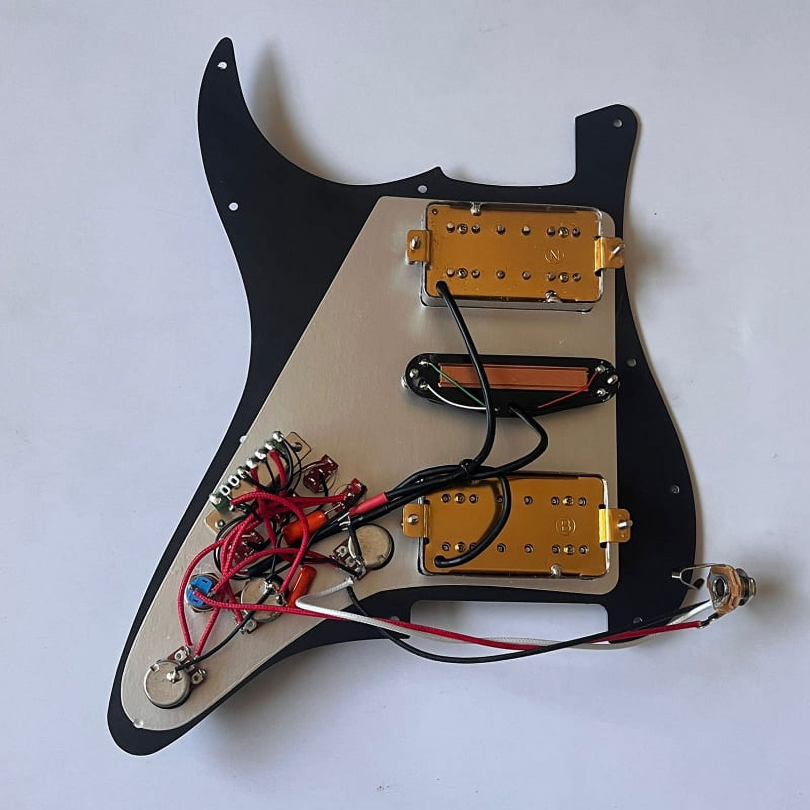 HSH Prewired Guitar Strat Pickguard Set with Silent Switch Kill Swith Humbucker Pickups Coil Splitting Switch Multi Switch Harnesses ,For Fender ST Electric Guitar Part Replacement