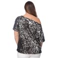 thumbnail image 2 of Women's Plus Size Sequin One Shoulder Short Sleeve Party Top, 2 of 5