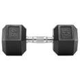 thumbnail image 2 of Philosophy Gym Rubber Coated Hex Dumbbell Hand Weights, 45 lb Pair, 2 of 6