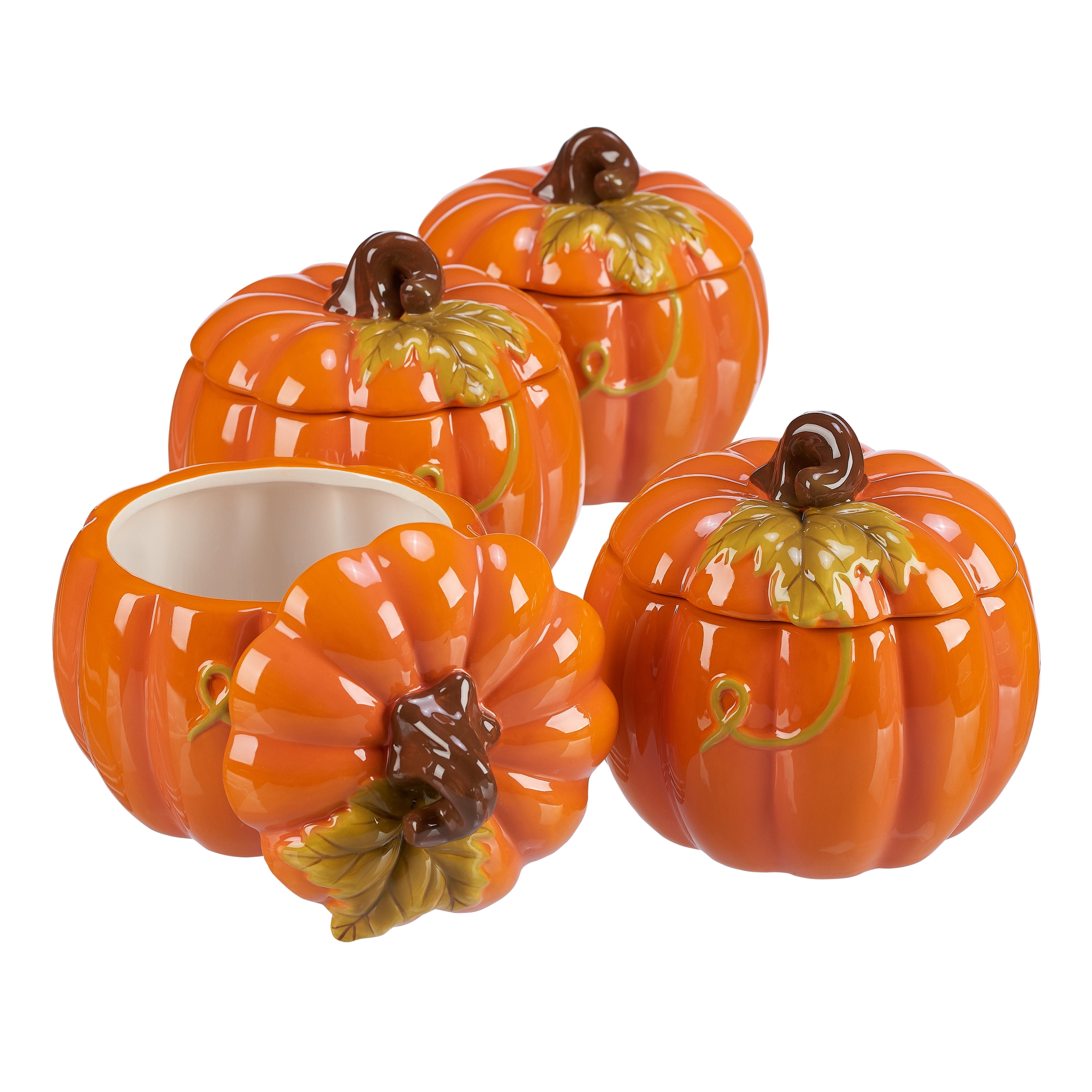 Way to Celebrate Pumpkin 4Piece Candy Jar Set, Orange