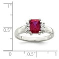 thumbnail image 2 of Sterling Silver Red and White Cubic Zirconia Ring - Size 8, 2 of 2