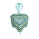thumbnail image 1 of Lucakuins - Camisola corta con cuello halter para mujer, sin mangas, sin espalda, con estampado de corazón, dobladillo de pañuelo, camisola de ganchillo Lucakuins S-L, 1 of 9