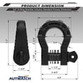 thumbnail image 3 of AUTMATCH Shackles 3/4" D Ring Shackle (2 Pack) 68,000Ibs Break Strength with 7/8" Screw Pin and Shackle Isolator &, 3 of 5