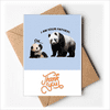 Father Care Panda Child Art Deco Fashion Thank You Cards Envelopes Blank Note