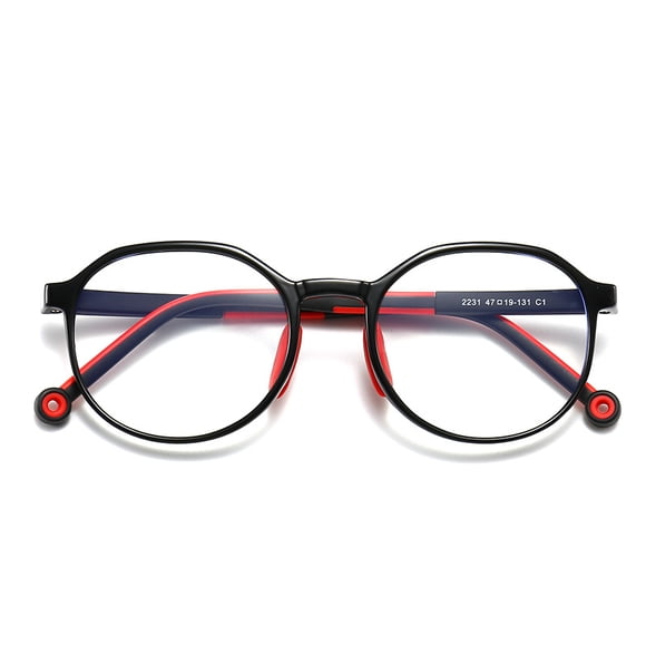 2231 Gafas TR90 para niños, gafas planas para hombres y mujeres, gafas redondas con montura de ojo de gato para niños