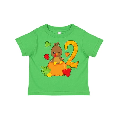 

Inktastic Second Birthday Turkey on Pumpkin Gift Toddler Boy or Toddler Girl T-Shirt