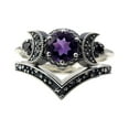thumbnail image 1 of XWSHYW Anillos Amatista Roja Joyas Regalos Compromiso Boda Mujeres Niñas, 1 of 2