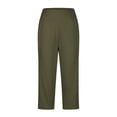 thumbnail image 4 of Dressy Capri Pants for Women Stretch High Waisted Crop Work Pants Summer Casual Capris Slacks Yoga Trousers Dress Pant Army Green XL, 4 of 7