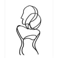 thumbnail image 1 of Líneas abstractas Pintura sobre lienzo de mujeres Pintura con aerosol central Amantes besándose Pintura decorativa minimalista en blanco y negro para sala de estar, 1 of 5
