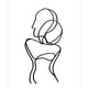 thumbnail image 1 of Líneas abstractas Pintura sobre lienzo de mujeres Pintura con aerosol central Amantes besándose Pintura decorativa minimalista en blanco y negro para sala de estar, 1 of 5