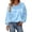 Blue, variant on Women's Effortless Everyday Solid Long Sleeve Crewneck Tee – Soft Relaxed Fit Casual Top in American-Grown Supima Cotton for Cozy Comfort