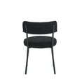 thumbnail image 6 of Mid-Century Modern Dining Chairs Set of 2, Teddy Fabric Upholstered Accent Chair with Curved Back, Metal Frame, Elegant and Comfortable Kitchen Chairs, Black+Black (Chairs Only), 6 of 9