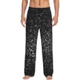 thumbnail image 1 of Balery Black And White Dotted Pantalones de pijama para hombre, pijama ultraligero, pantalón de descanso-Large, 1 of 6