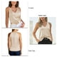 thumbnail image 3 of Mujer Satén de seda Tank Top Cuello en V Casual Color puro Satén de seda Camisola básica Camisa sin mangas, 3 of 8