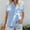Blue, variant on Tops for Women Button Down V Neck Cotton T-Shirt Fashion Casual Solid Sleeve Tops 2025 Summer Casual Blouse