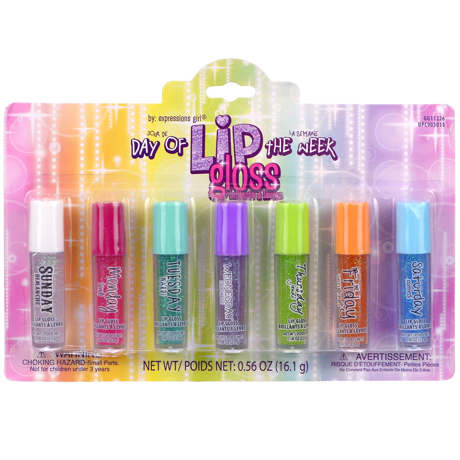 Expressions Girl Days Of The Week Lip Gloss, 7 Ct