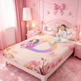 thumbnail image 3 of meiyoeat Cartoon Elf Princess Bed Sheets,Watercolor Gradient Monogrammed D Full Size Sheets For Girl,4-Piece,1 Flat Sheet,1 Fitted Sheet and 2 Pillowcases, 3 of 6