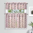 thumbnail image 2 of Kitchen Curtains 36 Inch Short - 3 Panel Set, Flamingo Tropical Bird Print, Rod Pocket Window Curtain, 100% Polyester for Hawaiian Summer Beach Decor, Easy Wash, 2 of 6