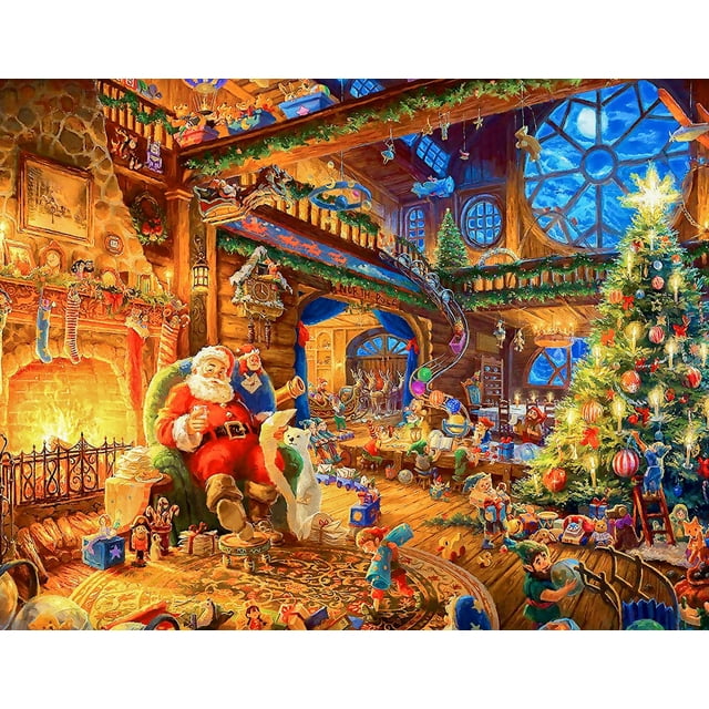 Puzle ChengQism de Papá Noel navideño, 100 piezas, 45 x 35 cm