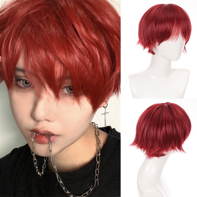 XICENBlack Men's Wig Short Straight Bangs 12 XICENBlack Men's Wig Short Straight Bangs 12