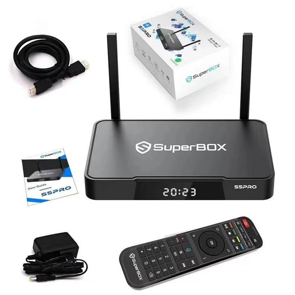 SuperBox S5Pro Smart TV Box – 2024 Fully Loaded, 4G 32G, Time Shift, Parental Control, Voice Remote