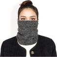 thumbnail image 3 of Women's Ribbed Knit Neck Warmer with Fleece Lining for Winter Warmth and Comfort-Dark Grey, 3 of 6