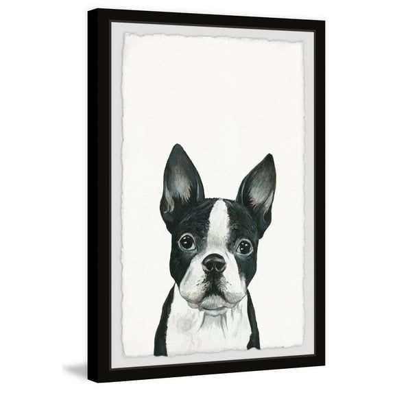 Marmont Hill "Curious Doggy" Framed Painting Art Print, 8.00" x 1.50"