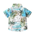 thumbnail image 5 of Coerni Toddler Boys Hawaiian Shirt Baby Short Sleeve Button Down Shirts Tropical Beach Top Lapel Neck Casual Summer Clothes, 5 of 9