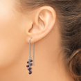 thumbnail image 3 of Auriga Fine Jewelry 925 Sterling Silver Rhodium-plated Garnet Cluster Dangle Earrings for Women, 3 of 6
