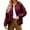 Wine, variant on Oversized Embossed Jacket: Women's Autumn Heavyweight Zip-Front Jacket with Ribbed Cuffs, Dual Pockets & Structured Fit​