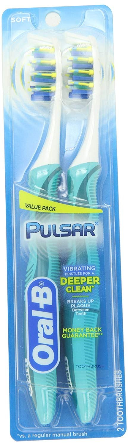 Oral-B Pulsar Expert Clean Battery Powered Toothbrush, Medium, 2 Count