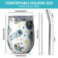 thumbnail image 5 of 12oz Stainless Steel Insulated Wine Tumbler with Lid and Straw – Double Wall Vacuum Mug for Hot & Cold Drinks, 304 Steel Interior, Sweat-Free Design, 5 of 5