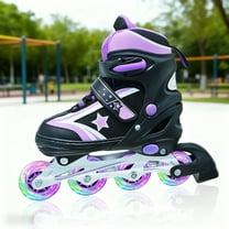 JZY Youth Inline Skates with 8 Glowing Light-Up Wheels,Durable Aluminum Frame for Beginners,For Boys & Girls Ages 5-12,For Indoor and Outdoor Skating