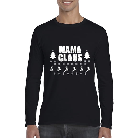 MmF - Mens Long Sleeve T-Shirts - Christmas Mama Claus